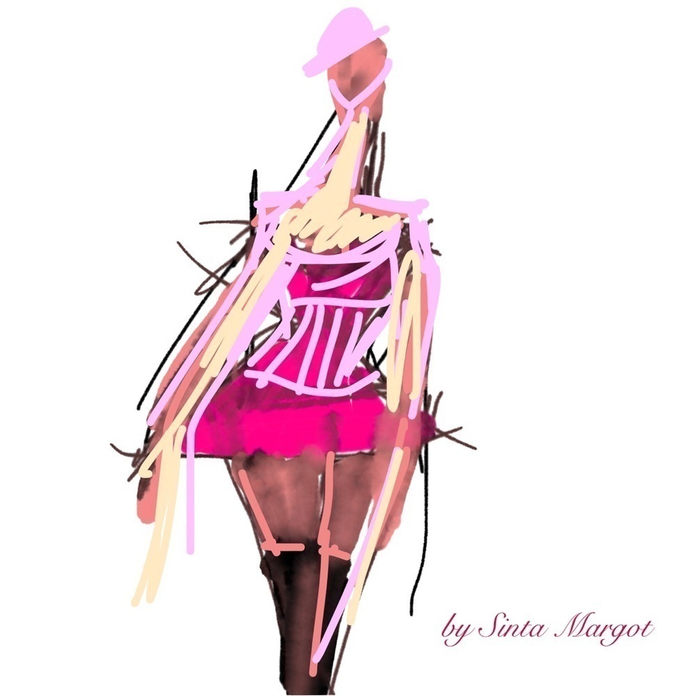 HANDCRAFTED digital art by me NWT hand drawn pink and purples brown color print